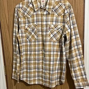 Levi's Men's Tan Plaid Shirt